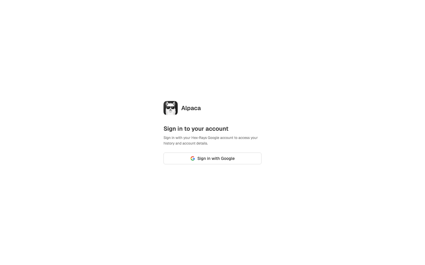 Login page - Alpaca branding